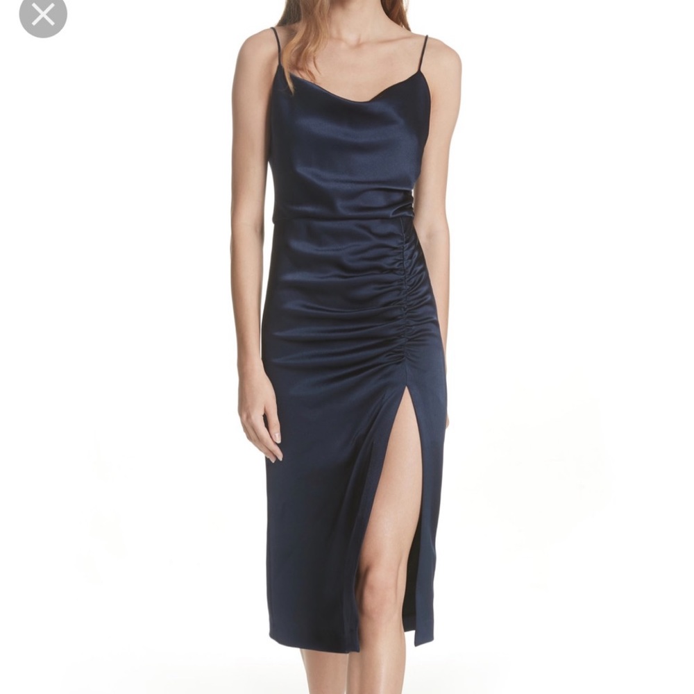 Alice and Olivia Dion Ruched slip dress
